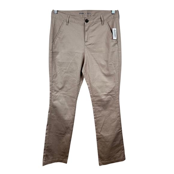 NEW Old Navy Uniform Pant Khaki Bootcut Chino Cotton Women's 6 Tan Classic - Picture 1 of 12